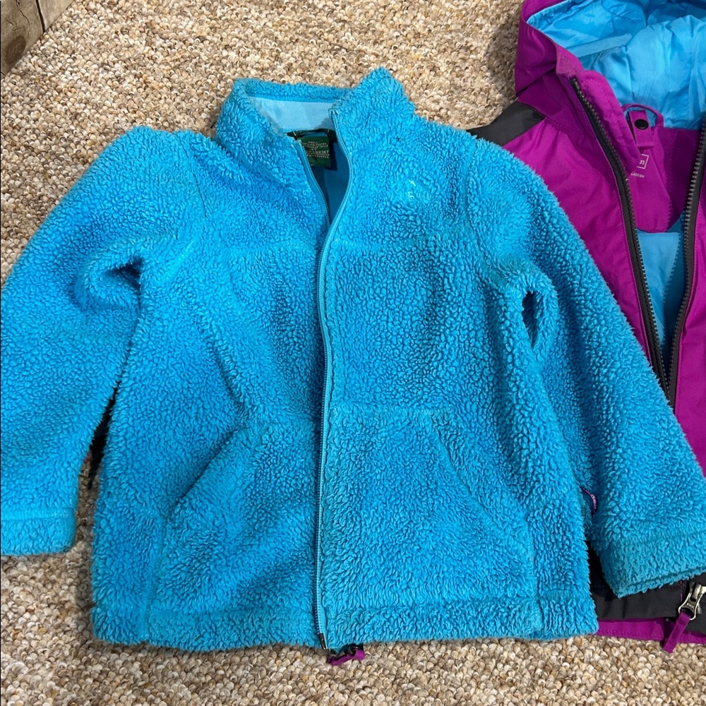 L.L. Bean 4T Wildcat 3 in 1 Purple Gray & Blue Hooded Jacket - Picture 2 of 14